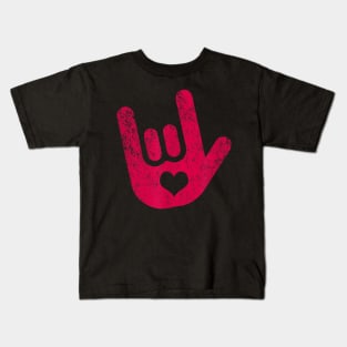 ASL Sign Language I Love You Sign Kids T-Shirt